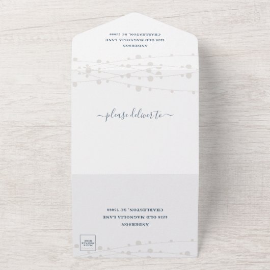 Robuuste strijkstralen in één keer  all in one uitnodiging (Buitenkant)