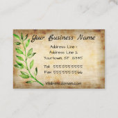 Robuuste textuur met bladeren en ventilatoren visitekaartje (Achterkant)