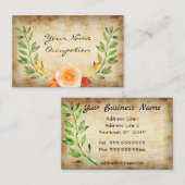 Robuuste textuur met bladeren en ventilatoren visitekaartje (Voorkant / Achterkant)