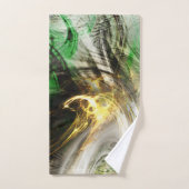 Robuuste textuur onder drijvende groene en gele in bad handdoek (Handdoek)