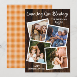 Robuuste Thanksgiving die onze zegeningen telt 4 F Feestdagenkaart