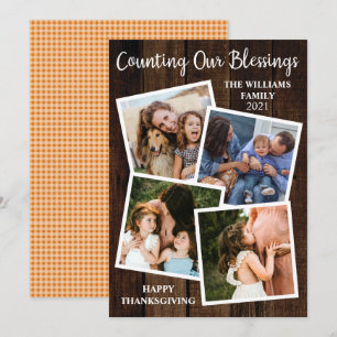 Robuuste Thanksgiving die onze zegeningen telt 4 F Feestdagenkaart