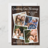 Robuuste Thanksgiving die onze zegeningen telt 4 F Feestdagenkaart (Voorkant)