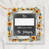 Robuuste Thanksgiving - Zonnebloem naar / Van Schr Bedankjes Labels (Voorkant)