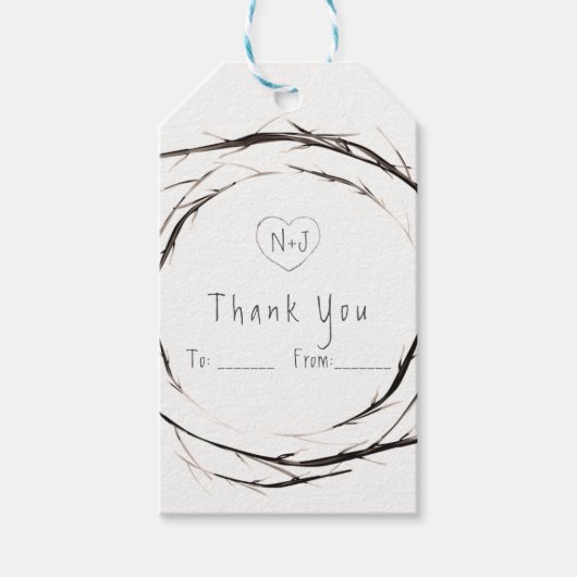 Robuuste twijken met dubbele tanden die de Aangepa Cadeaulabel (Voorkant)