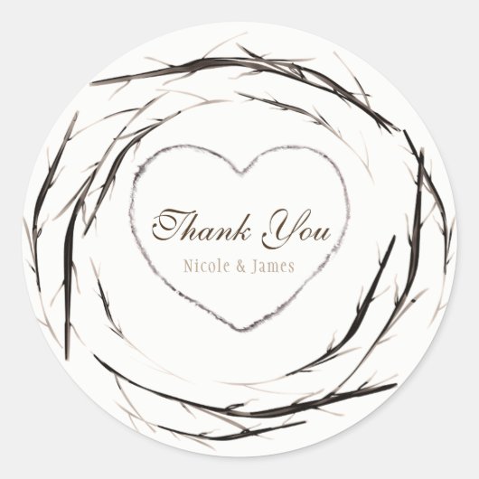 Robuuste twijken met dubbele tanden die de Aangepa Ronde Sticker (Voorkant)