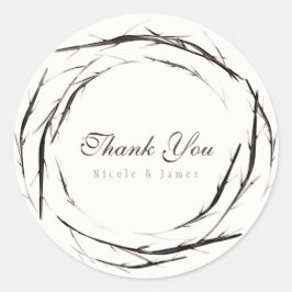 Robuuste twijken met dubbele tanden die de Aangepa Ronde Sticker