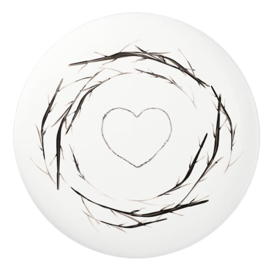 Robuuste twijken met tweekleppige tak met hoofdlan keramische knop (Voorkant)