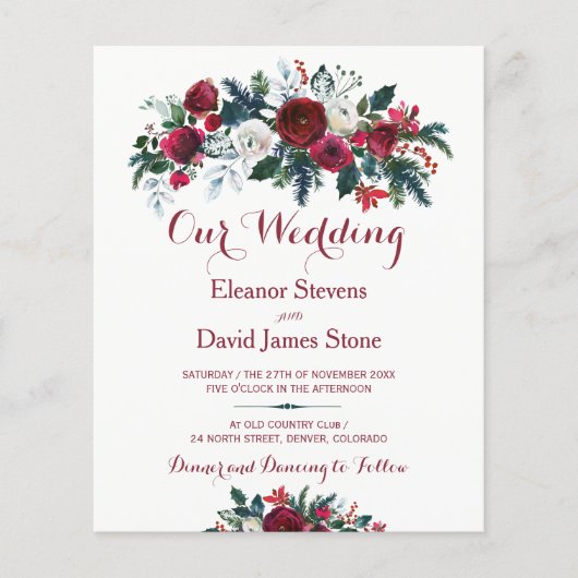 Robuuste uitnodiging voor de bruiloft in de winter (Voorkant)