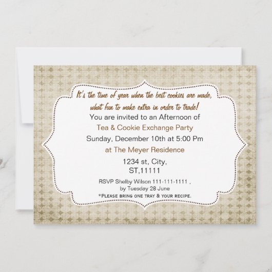 Robuuste uitnodiging voor een bruine holiday Cooki (Achterkant)
