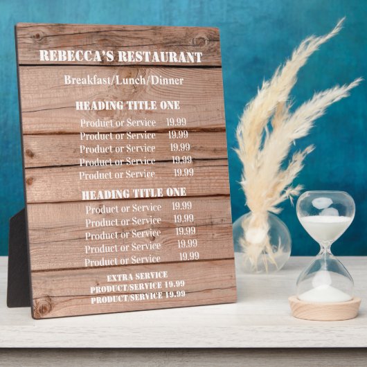Robuuste, unieke zakelijke prijs/service fotoplaat (Zijkant)
