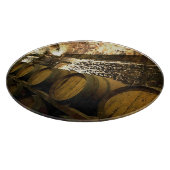 Robuuste vaten met een cellaire wijnsteen in bruin snijplank (Hoek)