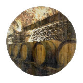 Robuuste vaten met een cellaire wijnsteen in bruin snijplank (Voorkant)