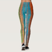 Robuuste verf op houtpatroon leggings (Achterkant)