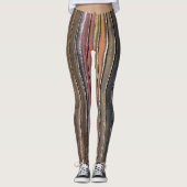 Robuuste verf op houtpatroon leggings (Voorkant)