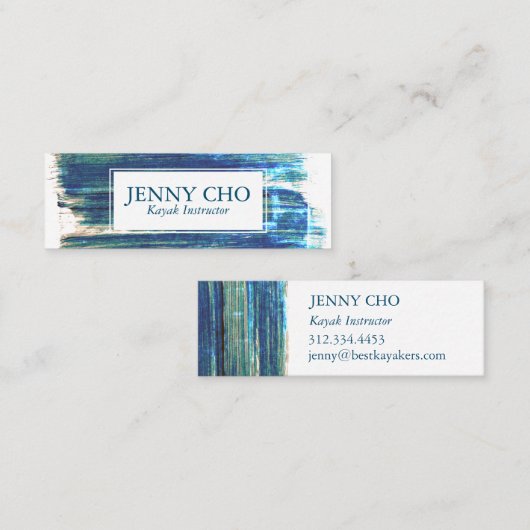 Robuuste verfstripe handbeschilderd mini visitekaartje (Voorkant / Achterkant)