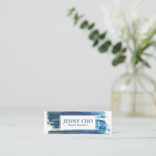 Robuuste verfstripe handbeschilderd mini visitekaartje (Staand voorkant)