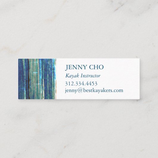 Robuuste verfstripe handbeschilderd mini visitekaartje (Achterkant)