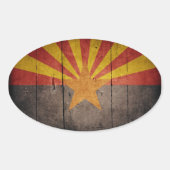 Robuuste vlag van Arizona Ovale Sticker (Voorkant)