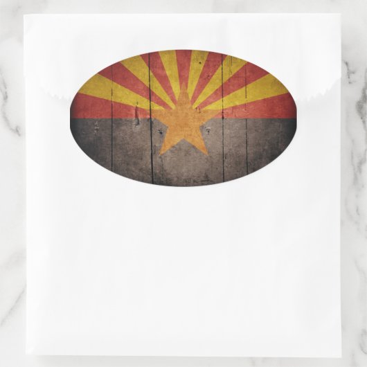 Robuuste vlag van Arizona Ovale Sticker (Tas)