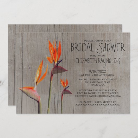 Robuuste vogel van het Paradise Bridal Shower Invi Kaart (Voorkant / Achterkant)