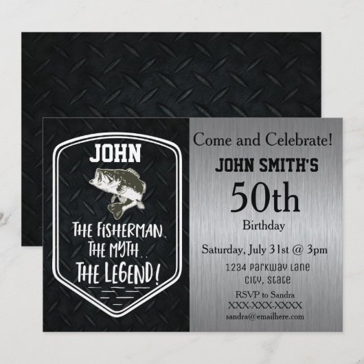 Robuuste volwassen bas Vist het Man de mythe Kaart (Voorkant / Achterkant)