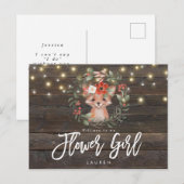 Robuuste vossenbloem zal je mijn bloemmeisje zijn aankondigingskaart (Voorkant / Achterkant)