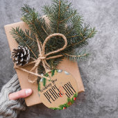 Robuuste vredes- en vrolijk rode bessen met kerst bedankjes labels