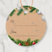 Robuuste vredes- en vrolijk rode bessen met kerst bedankjes labels (Achterkant)