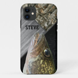 Robuuste Walleye Vist Camo naam Mannen iPhone 16 Hoesje