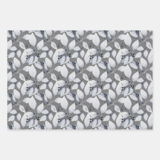 Robuuste Waterverf Blauwe Blauwe Blauwbladeren Win Inpakpapier Vel (Voorkant 2)