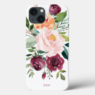 Robuuste Waterverf Botanisch met monogram Case-Mate iPhone Case