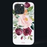 Robuuste Waterverf Botanisch met monogram Case-Mate iPhone Case<br><div class="desc">Deze botanische vormgeving is prachtig vrouwelijk met een roestachtig charme. Ze bevat een bouquet waterverf rozen, gemengde bloemen en groen in een trendy kleurenschema van bogundy, roze en russetoranje met een doorlatende groen. Een tekst sjabloon is inbegrepen om dit ontwerp met uw gewenste monogram initialen, naam of andere gewenste tekst...</div>