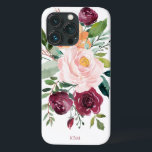 Robuuste Waterverf Botanisch met monogram Case-Mate iPhone Case<br><div class="desc">Deze botanische vormgeving is prachtig vrouwelijk met een roestachtig charme. Ze bevat een bouquet waterverf rozen, gemengde bloemen en groen in een trendy kleurenschema van bogundy, roze en russetoranje met een doorlatende groen. Een tekst sjabloon is inbegrepen om dit ontwerp met uw gewenste monogram initialen, naam of andere gewenste tekst...</div>