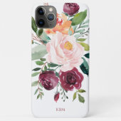 Robuuste Waterverf Botanisch met monogram Case-Mate iPhone Case (Achterkant)