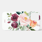Robuuste Waterverf Botanisch met uw monogram Case-Mate iPhone Case (Achterkant (horizontaal))
