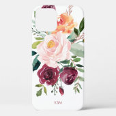Robuuste Waterverf Botanisch met uw monogram Case-Mate iPhone Case (Achterkant)