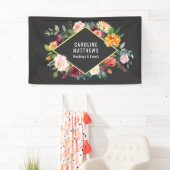 Robuuste Waterverf - Floral Lijst met uw bedrijf Spandoek (Insitu)