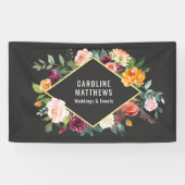 Robuuste Waterverf - Floral Lijst met uw bedrijf Spandoek (Horizontaal)