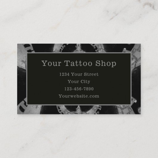 Robuuste Westerne bollen schedel zwart-wit monogra Visitekaartje (Achterkant)