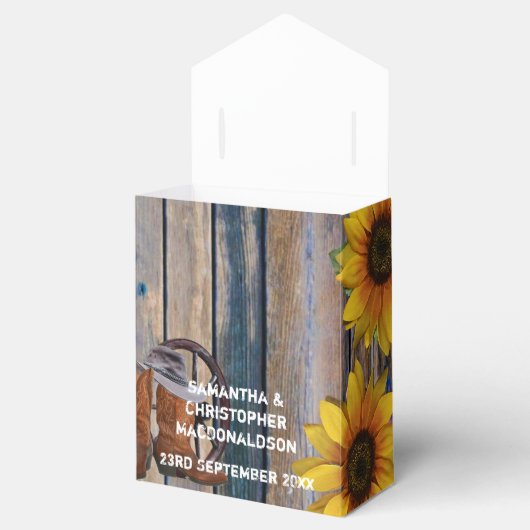 Robuuste westerne cowboy en landelijke bloemige br bedankdoosjes (Geopend)