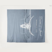 Robuuste Westerne Koe Blauw wit Wandkleed (Voorkant (horizontaal))