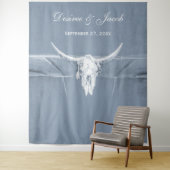 Robuuste Westerne Koe Blauw wit Wandkleed (In situ)