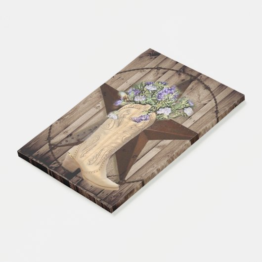 Robuuste westerne ster voor wilde houtbloem met sc post-it® notes (Schuin)