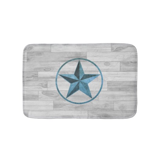 Robuuste Westerne stijlster (blauw) Badmat (Voorkant)