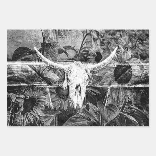 Robuuste Westerne zwarte en witte flesvormige sche Inpakpapier Vel (Voorkant 2)