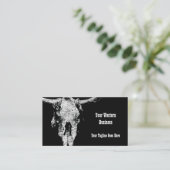 Robuuste Westerne zwarte en witte schedel Visitekaartje (Staand voorkant)