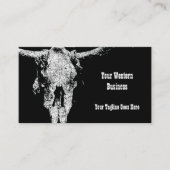 Robuuste Westerne zwarte en witte schedel Visitekaartje (Voorkant)