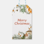 Robuuste winterpaddenstoelen Kerst Cadeaulabel (Voorkant)