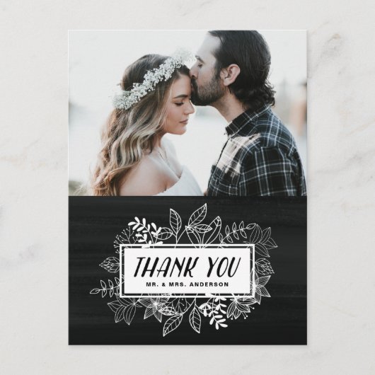 Robuuste witte bloemen op het bord Hartelijk dank Briefkaart (Voorkant)